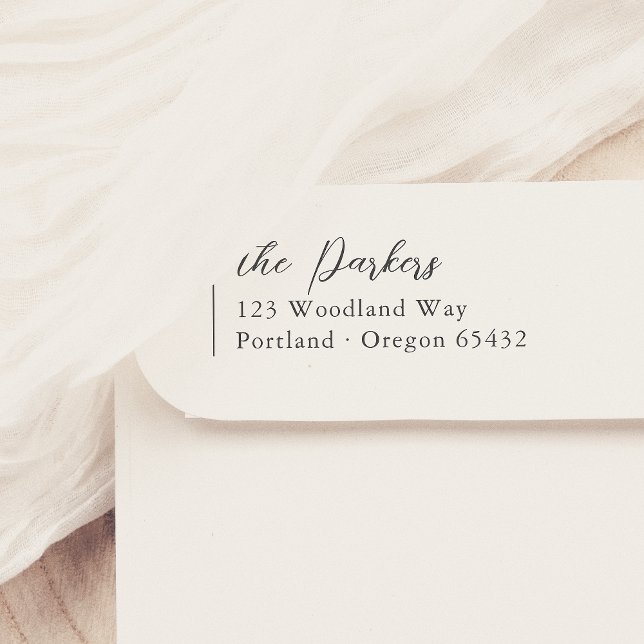 Lämnat anpassad skriptfamilj Namn & Returadress Självfärgande Stämpel (Skapare uppladdad)