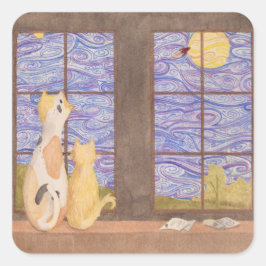 Lämnat bakom fästmärke fyrkantigt klistermärke