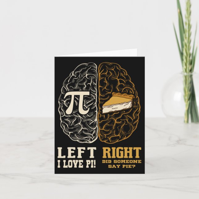Lämnat Brain Höger Pi Day Math Student Lärare Kort (Framsida)