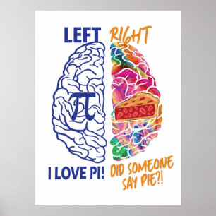 Lämnat bromsad Höger Braed Funny Pi Poster