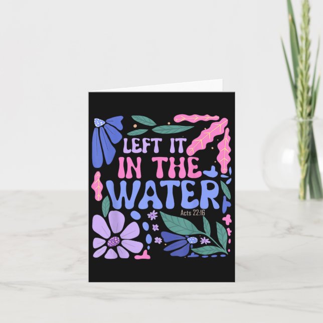 Lämnat det i Vatten Baptism, kristna Baptized Bo Kort (Framsida)