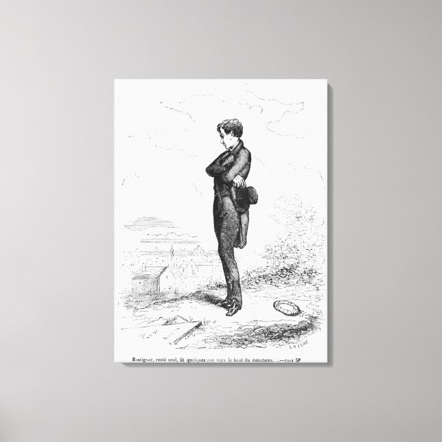Lämnat ensam, Rastignac gick några steg Canvastryck (Framsida)