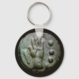 Lämnat Hand Aes Grave Quadrans Nyckelring