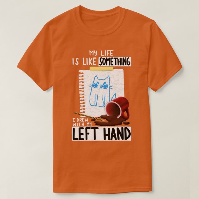 Lämnat Hand Teckning T Shirt (Design framsida)