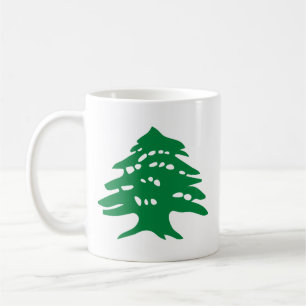 "Lämnat-handed"-Grönten Libanon Cedar Kaffemugg