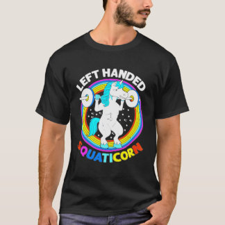 Lämnat Handed Unicorn Pappa Funny Fitness Bodybuil T Shirt