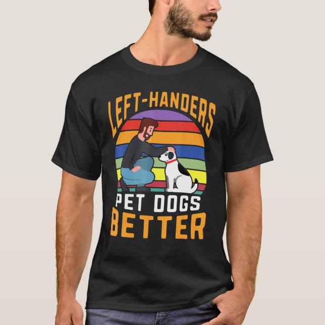 Lämnat Handers Pet Hundar Better Retro Sunset Prou T Shirt (Framsida)