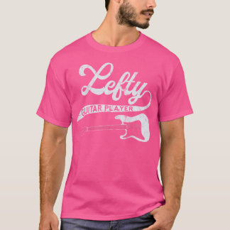 Lämnat Hanteist Lefty Guitar Player Retro Ba T Shirt