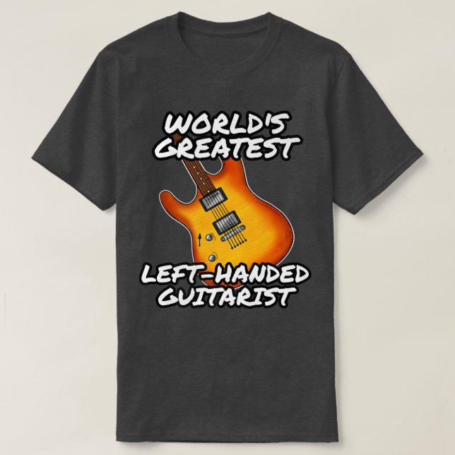 Lämnat Hanterad Guitarist Lefty Guitar Musician Pr T Shirt (Design framsida)
