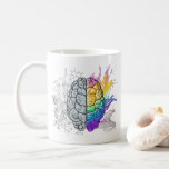Lämnat hjärna kontra Höger Kreativ Kaffemugg<br><div class="desc">Lämnat Brain mot Höger Brain-målning med färg stänk och kemi.</div>
