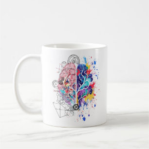 Lämnat hjärna kontra Höger Kreativ Kaffemugg
