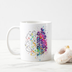 Lämnat hjärna kontra Höger Kreativ Kaffemugg