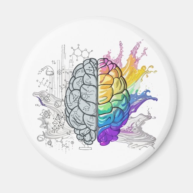 Lämnat hjärna kontra Höger Kreativ Magnet (Framsidan)