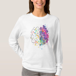 Lämnat hjärna kontra Höger Kreativ T Shirt
