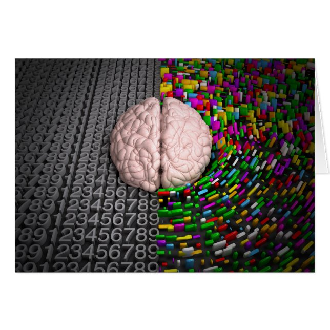 Lämnat hjärna och Höger Hälsningskort (Framsidan Horizontal)