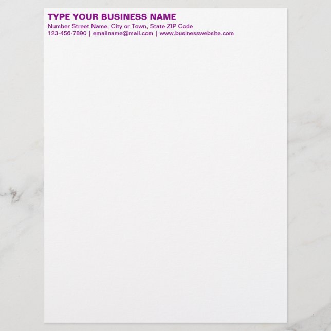 Lämnat justerad Lila normal textrad Brevhuvud (Framsida)