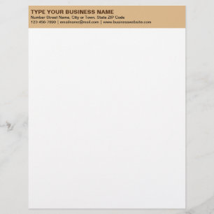 Lämnat justerade enkla texter om ljusbrun rubrik f brevhuvud