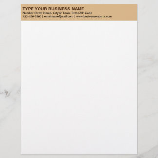 Lämnat justerade enkla texter om ljusbrun rubrik f brevhuvud