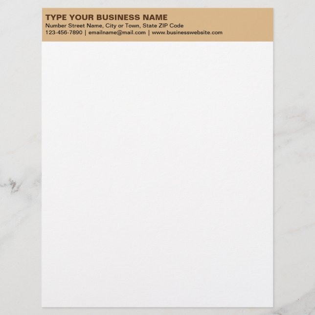 Lämnat justerade enkla texter om ljusbrun rubrik f brevhuvud (Framsida)