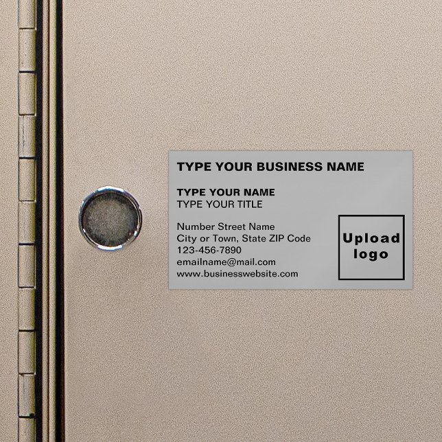 Lämnat Justerat Grått-magnetiskt Affärskort Magnetiska Visitkort (Gray magnetic business card in left aligned style)