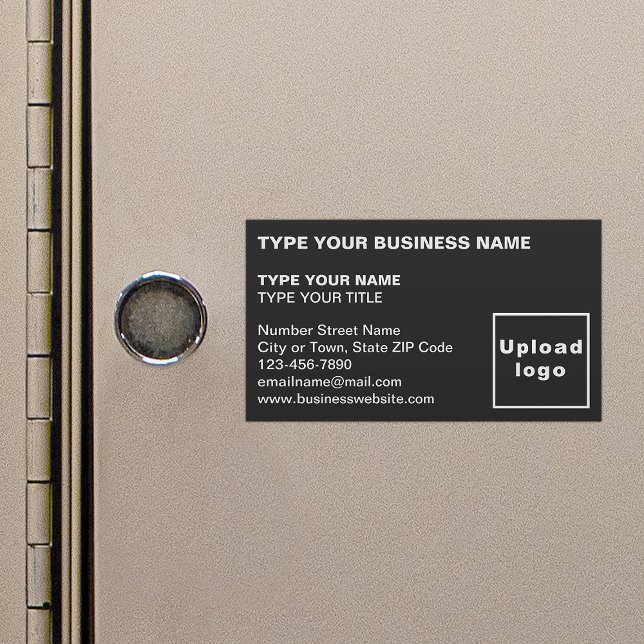 Lämnat Justerat svart, magnetiskt Affärskort Magnetiska Visitkort (Black magnetic business card in left aligned style)