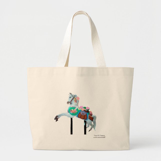 "LÄMNAT KAROUSELHORSE TOTE BAG-FAKTOR" JUMBO TYGKASSE (Framsidan)