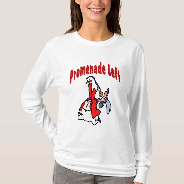Lämnat kvadratdansare för promenader t shirt (Framsida)