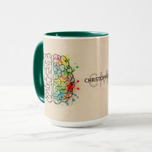 Lämnat och Höger mänsklig hjärnor personaliser Mugg