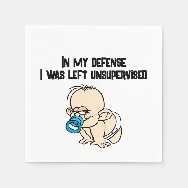 Lämnat oövervakad - Funny Cocktail Napkin Pappersservett (Framsidan)