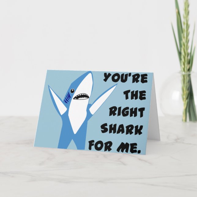Lämnat Shark Dancing Valentine Helgkort (Framsida)
