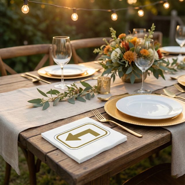 Lämnat svängpil för riktningsskylt pappersservett (Skapare uppladdad)