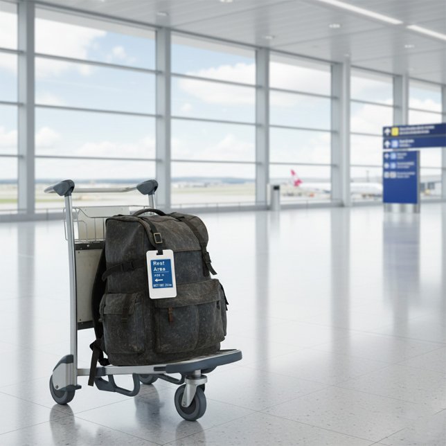 Lämnat vägskylt för viloområde 400 m bagagebricka (Skapare uppladdad)