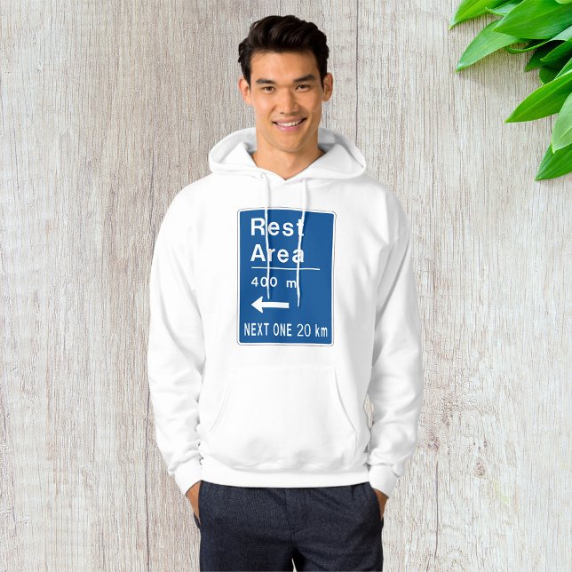 Lämnat vägskylt för viloområde 400 m hoodie (Skapare uppladdad)