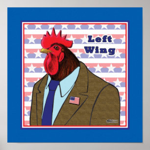 Lämnat Vinge Tupp Poster