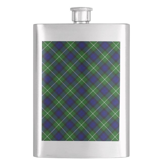 Lamont tartan blågrön ruta fickplunta (Framsidan)