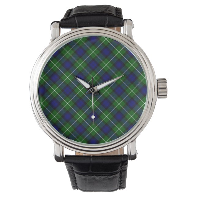 Lamont tartan blue grönt plaid armbandsur (Framsida)