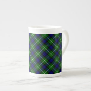 Lamont tartan blue grönt plaid benporslin mugg