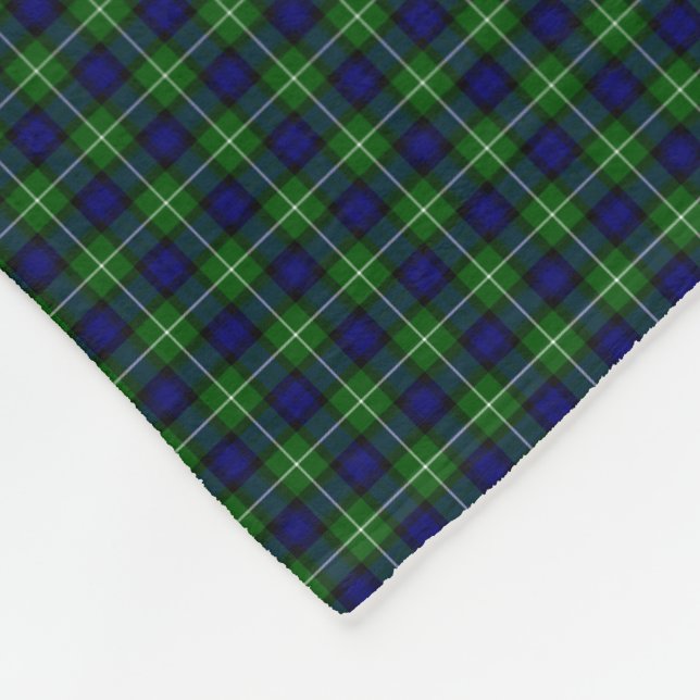 Lamont tartan blue grönt plaid fleecefilt (Hörn)