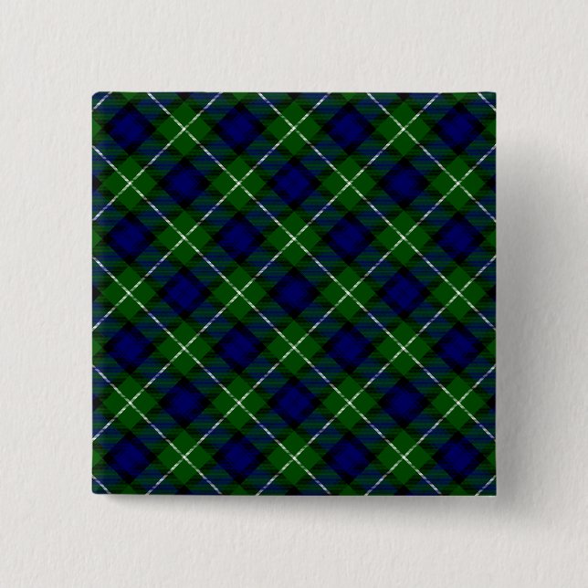 Lamont tartan blue grönt plaid knapp (Framsida)