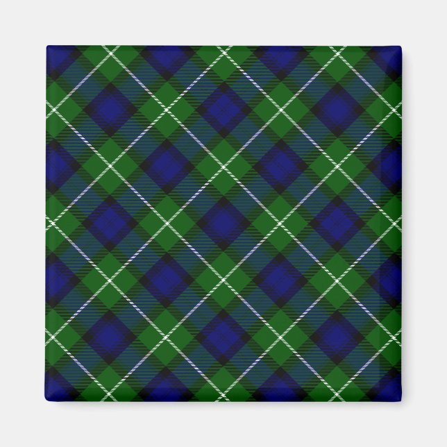 Lamont tartan blue grönt plaid magnet (Framsidan)