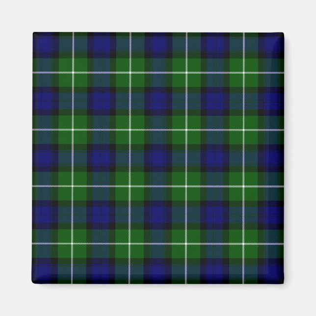 Lamont tartan blue grönt plaid magnet (Framsidan)