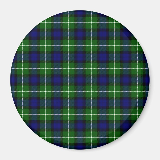 Lamont tartan blue grönt plaid magnet (Framsidan)