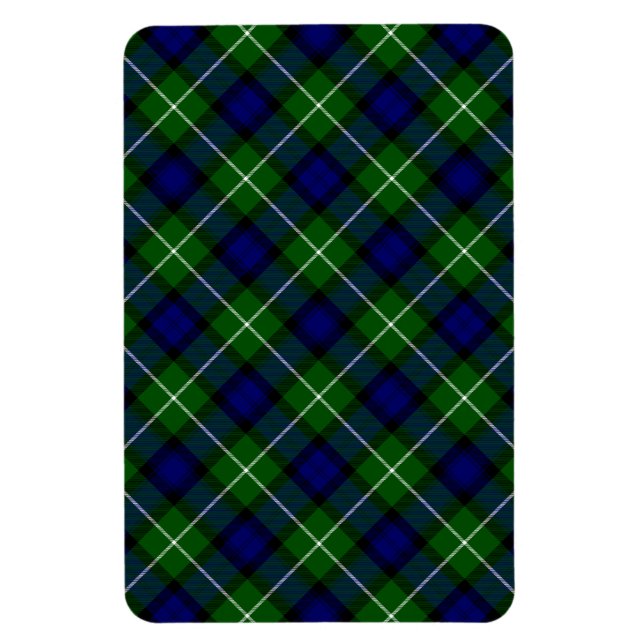 Lamont tartan blue grönt plaid magnet (Vertikal)