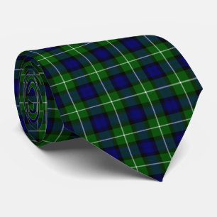 Lamont tartan blue grönt plaid slips