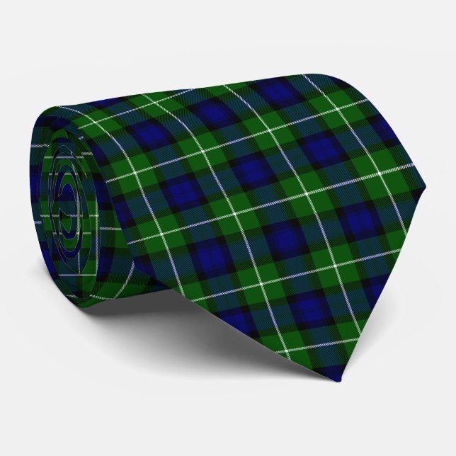 Lamont tartan blue grönt plaid slips (Rullad)