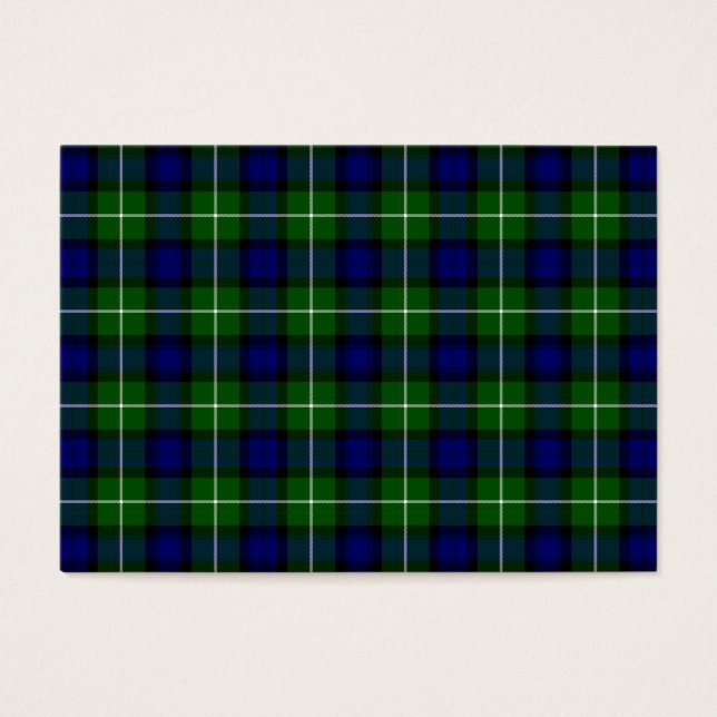 Lamont tartan blue grönt plaid visitkort (Framsidan)