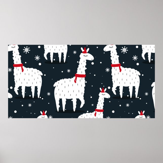 Lamor, handritad bakgrund. Färgrik sömlös mönster Poster (Framsidan)