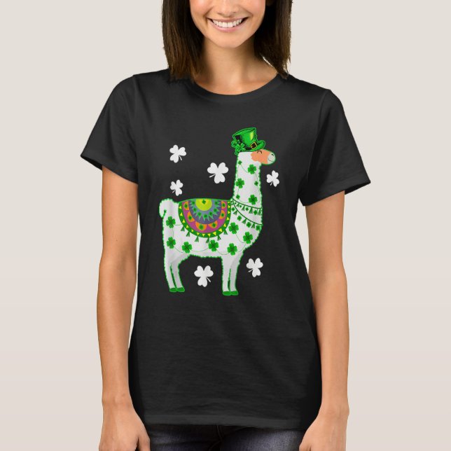 Lamor Llover Leprechaun Llama St. Patrick's Day T Shirt (Framsida)
