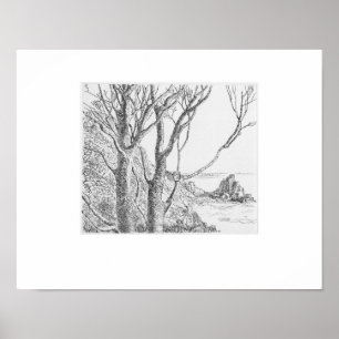 Lamorna Cornwall tryck, Eleanor M Hughes nytryck Poster