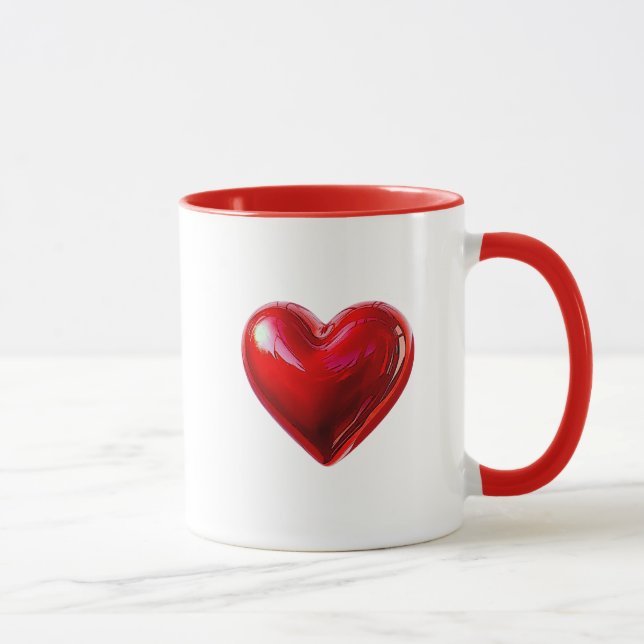 L'amour défini par un coeur rouge. mugg (Höger)
